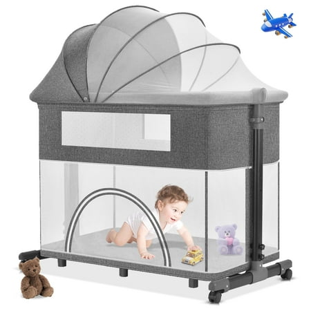 YUFU 5 in 1 Baby Beside Bassinet Unisex Deluxe Nursery Center Portable Playard with Changing Table