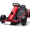 thumbnail image 3 of Historyli Kart de 24 V para niños mayores de 8 años, coche de carreras de derrape de 8 mph con música, color rojo, 3 of 6
