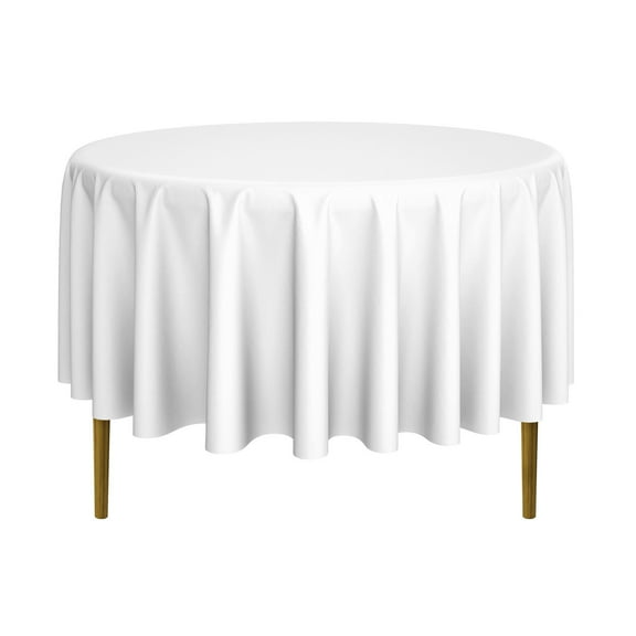 Lann's Linens - 90" Round Premium Tablecloth for Wedding / Banquet / Restaurant - Polyester Fabric Table Cloth - White