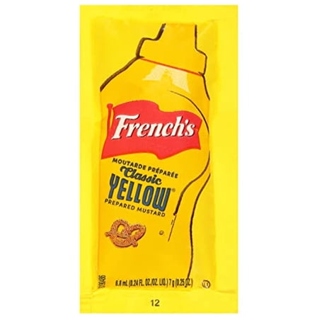 Frenchs Classic Yellow Mustard Packets, 500 Count - One 500 Count Individual Yellow Mustard Packets, Perfect Single-Serve Size For Delivery And Takeout Orders