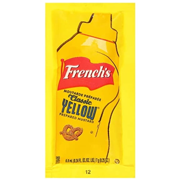 Frenchs Classic Yellow Mustard Packets, 500 Count - One 500 Count Individual Yellow Mustard Packets, Perfect Single-Serve Size For Delivery And Takeout Orders
