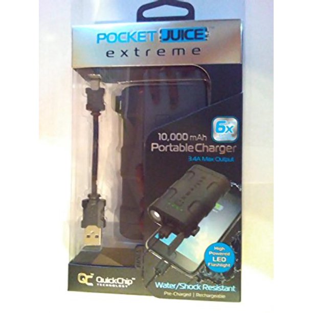 Tzumi PocketJuice Extreme 10,000 mAh Portable Charger (Black) Walmart