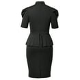 thumbnail image 3 of GRACEART Women Clergy Dress Pastor Priest Clerical Peplum Dress with Tab Collar Black, 3 of 7