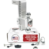 Weigh Safe Adjustable Trailer Hitch Ball Mount, 10" Adjustable Drop Hitch for 2" Receiver w/ 4 pc Keyed Alike Lock Set, Heavy Duty Aluminum Trailer Tow Hitch w/Chrome Plated Tow Balls, 12,500 lbs GTW