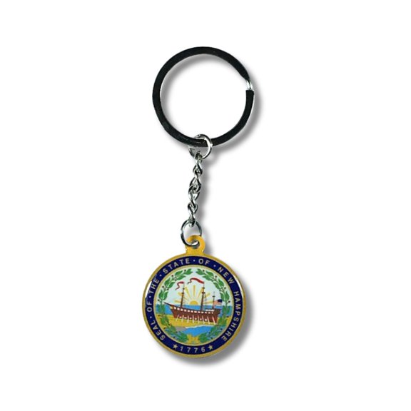 Metal Keychain - State Seal New Hampshire - USA | Everyday Carry Accessory, Travel Souvenir Gift, Collectible Keepsake
