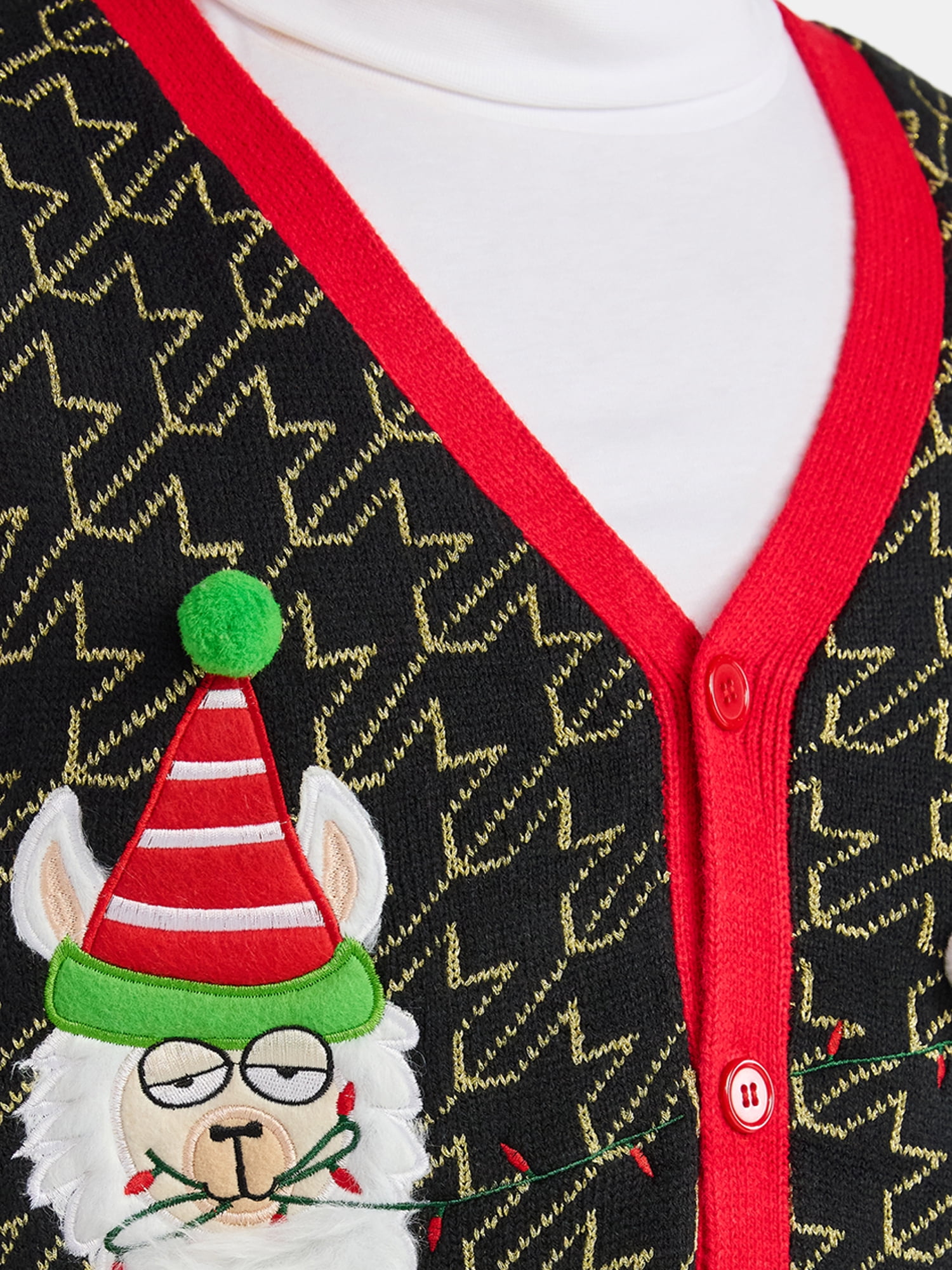 Jolly Sweaters Men's Llama Holiday Sweater Vest, Midweight, Sizes S-3XL