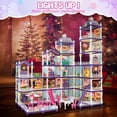 thumbnail image 4 of Huge Wave 35 inch 493PCS DollHouse Set Girl Toys, with Colorful Lights, 25 Rooms Princess Doll House Furniture and Accessories, Christmas Birthday Gift for Girls Ages 3-8, 4 of 8