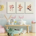 thumbnail image 4 of 3 Pcs Pink Bear Canvas Wall Painting Bow Nursery Baby Room Cute Poster Print Wall Decoration Picture Pink Preppy Dress Bear Ballerina Painting Artwork for Girls Room Bedroom Home Decor, 4 of 6