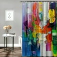 thumbnail image 2 of Orinice Colors Abstract Vibrant Bathroom Decor Set Polyester Fabric Shower Curtain with Hooks, Luxury Graphic Print 100% Waterproof Home Bathtubs Bathroom Curtain Decoration 36x72, 2 of 7