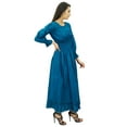 thumbnail image 4 of Bimba Women's Cotton Smocked Waist Long Casual Maxi Dress, 4 of 7