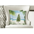 thumbnail image 4 of Ambesonne Christmas Throw Pillow Cover 2 Pack, Holiday Party Tree, 24", Green Blue Cream, 4 of 6