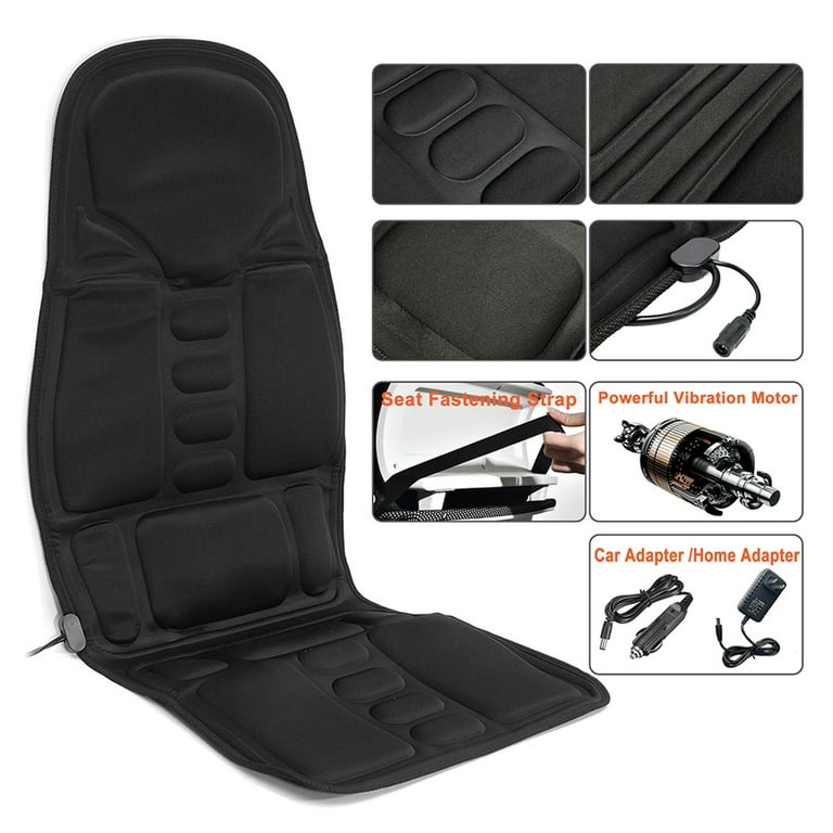 Massage seat pad massage seat with seat heater for car & home + adapter 12V