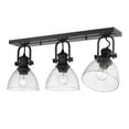 thumbnail image 3 of Yep by Golden Lighting Hines 3-light Semi-Flush Mount in Matte Black and Seeded Glass, 3 of 3