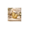 thumbnail image 4 of 12" x 11" Gold Porcelain Ceramic Dimensional Origami Inspired Angled Heart Sculpture with Faceted Exterior, by DecMode, 4 of 14