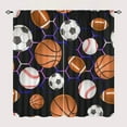 thumbnail image 2 of Boys Sports Ball Bedroom Blackout Curtains Football Soccer Basketball Colorful Neon Lights Thermal Insulating Window Curtain Panels for Bedroom with Rod Pocket W84 x L84 Inch, 2 of 5