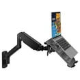 thumbnail image 1 of WALI Laptop Wall Mount, Full Motion Adjustable Laptop Arm Fits 10 to 17inch Notebook, 2-in-1 Monitor Wall Mount for 17 to 32inch Computer Screen, Holds up to 15.4-22lbs(GSWM001LP), Black, 1 of 8