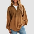 thumbnail image 2 of GEWSEY Womens Sweatshirt Casual Waffle Knit Tops Half Zip Pullover Long Sleeve Shirts Quarter Zip Sweatshirts Trendy Fall Clothes 2025 (Coffee, M), 2 of 4