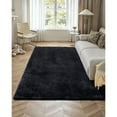 thumbnail image 4 of KFFKFF Indoor Plush Area Rugs, 8 x 10 ft Soft Shag Carpet, Furry Area Rugs for Living Room, Bedroom, Sunroom, Modern Home Decor, Non-Shedding, Non-Woven, Slip-Resistant, Black, 4 of 9