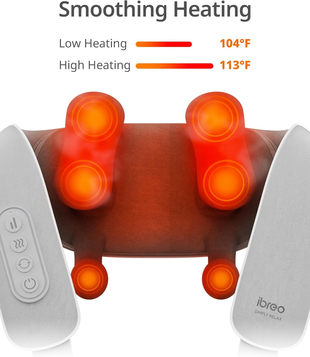 ibreo Shiatsu Neck and Back, Shoulder Massager with Heat, Scraping, 3 Massage Modes Adjustable, 3D Kneading Deep Tissue for Pain Relief (Neck S)
