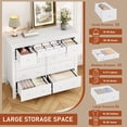 thumbnail image 3 of Commode en Bois à 10 Tiroirs - Longue Commode avec Rangement Profond - Organisateur Moderne et Robuste pour Chambre, Salon, Entrée, Garde-Robe, Bureau à Domicile, Ensemble de Meubles, 47,2 Pouces, Blanc, 3 of 7