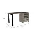 thumbnail image 3 of Malaui 120 Desk, Two Legs, Two Drawers, Two Shelves Light Gray, 3 of 6