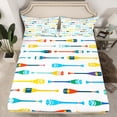 thumbnail image 2 of Manfei Colorful Paddle Full Size Sheets,Sailboat Ship Bed Sheets,Lake House Sheet Sets For Boys Girls,Breathable Home Decor,4-Piece, 2 of 7
