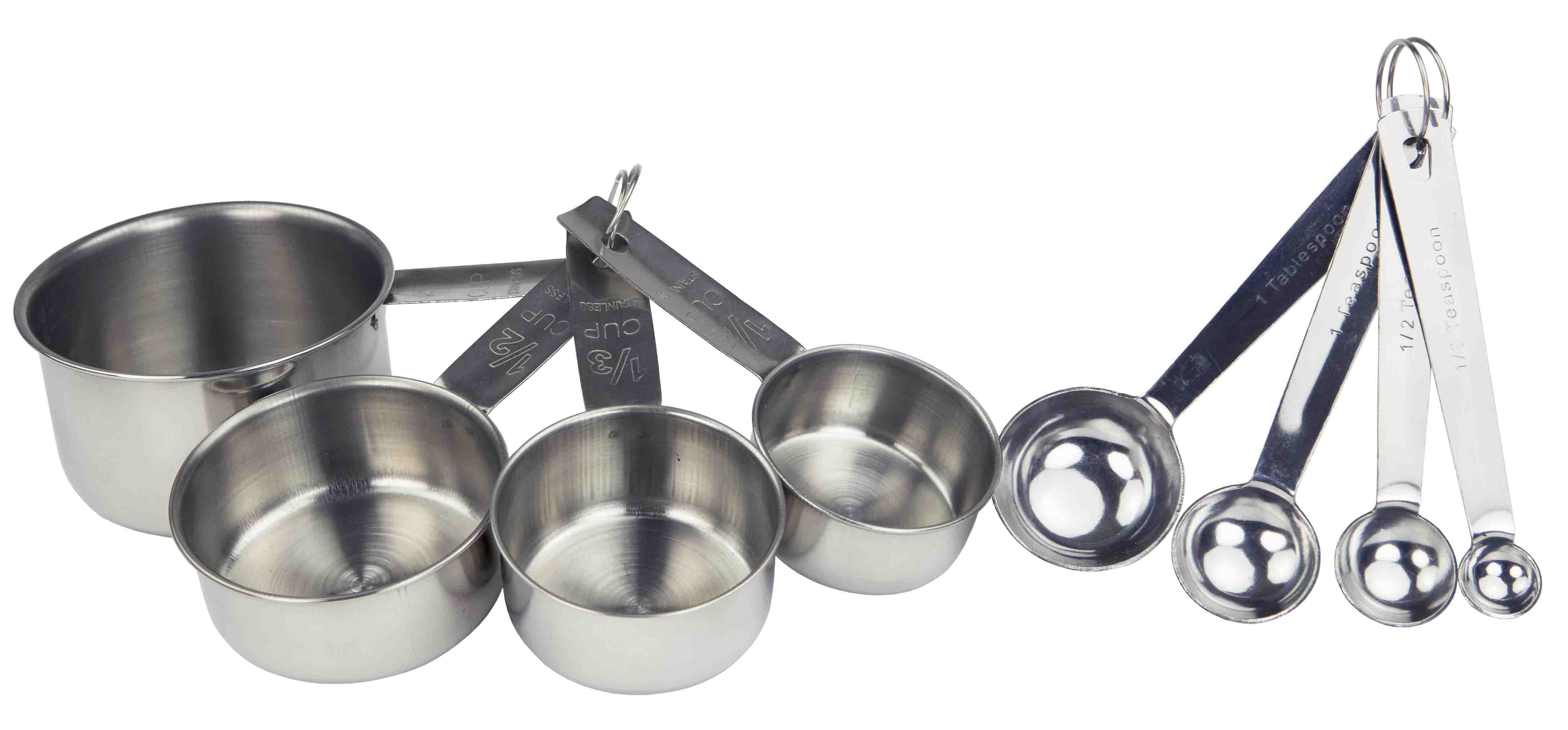 Home Basics 8 Piece Stainless Steel Measuring Cup Set