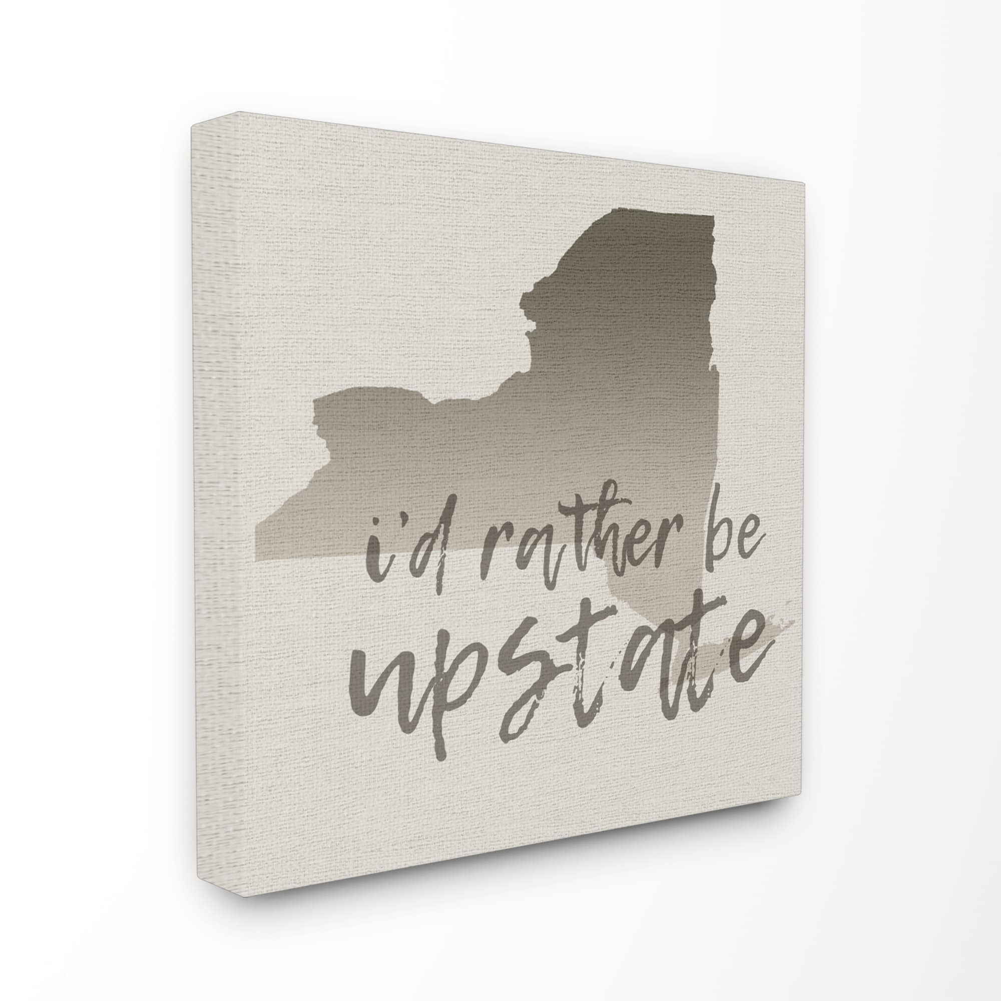 Stupell  I'd Rather Be Upstate Ombre Map Typography Stretched Canvas Wall Art 24 x 24