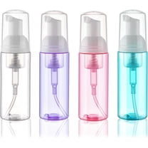 4 Pcs Travel-Sized Foaming Pump Bottles, 2oz/60ml Empty Foam Pump Bottle, Refillable Travel Size Mousse Bottle, Hand Soap Shampoo Lash Shampoo Foaming Soap Dispenser Bottles, BPA Free, Multicolor