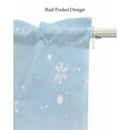 thumbnail image 5 of Blue Gnomes Christmas Linen Curtain Valance for Bedroom/Bathroom/Kitchen/Office/Living/Dining Room Window,Xmas Winter Snowflake Blue Rod Pocket Topper Decorative Cafe Drapes Panel 42"x18", 5 of 6