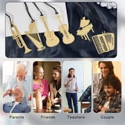12Pcs Brass Bookmarks Musical Instrument Page Clips Book Marks Notebook Darts Book Markers with Tassel for Reading School Work Book