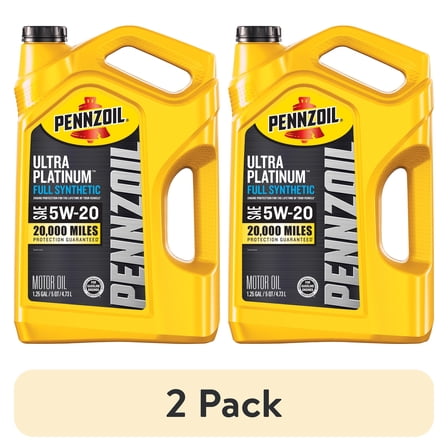 (2 pack) Pennzoil Ultra Platinum Full Synthetic 5W-20 Motor Oil, 5 Quart