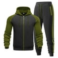 thumbnail image 4 of Gamivast Men's Athletic Tracksuit Full Zip Hooded Jacket and Sweatpants Contrast Raglan Sleeve Set for Gym Running Workout Training Sportswear Outfit, 4 of 7