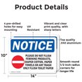thumbnail image 2 of (2 Pack) Please Do Not Flush Feminine OSHA Notice Sign 14 Inch X 10 Inch Indoor / Outdoor Rust-Free Aluminum Metal Signs for Workplace, Workshop, and Construction Site, Made in the USA, 2 of 8