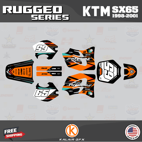 Kalair GFX Graphics Kit for Ktm SX65 (1998-2001) Rugged Series