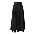 thumbnail image 4 of Skirts for Women Pocket Casual Solid Loose Long Skirt for Women Black M, 4 of 5