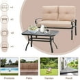 thumbnail image 6 of SUNCROWN 5-Piece Outdoor Patio Metal Conversation Set, Brown, 6 of 6