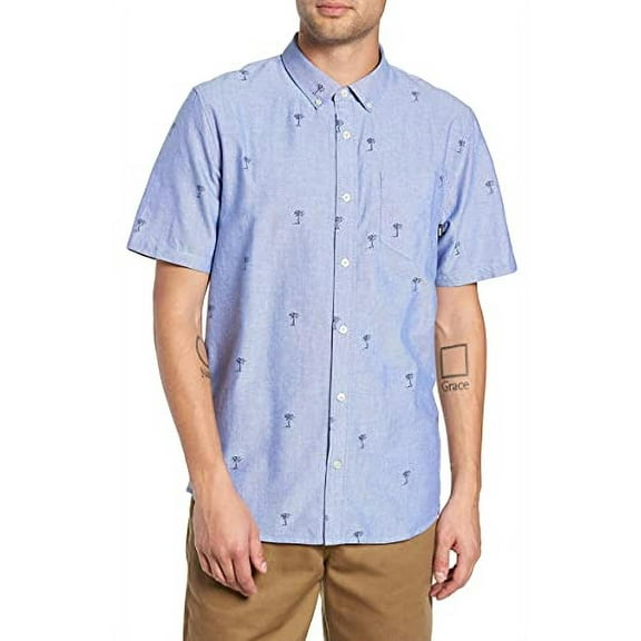Vans Houser Palm Tree Short Sleeve Men's Button Down Shirt Size L