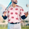 thumbnail image 6 of Balery Cute Pig Nose Baseball Jersey for Men Casual Button Down Shirts Short Sleeve Active Team Sports Uniform-Large, 6 of 9