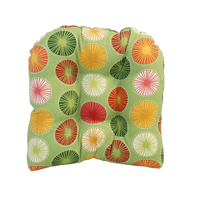 Blazing Needles Outdoor Rounded Back Chair Cushion, 19" x 19", Beringer Spring 2 Count