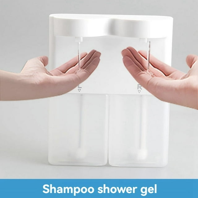 Dispensador de Jabón Automático con Sensor Doble de 300 Ml, Dispensador de Jabón con Carga USB, Montaje en Pared Ajustable de 3 Niveles para Baño, B