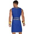 thumbnail image 2 of Doomiva Men's Egyptian Pharaoh Costume Ancient Greek Roman Toga Costumes Halloween Fancy Dress Blue 3XL, 2 of 7