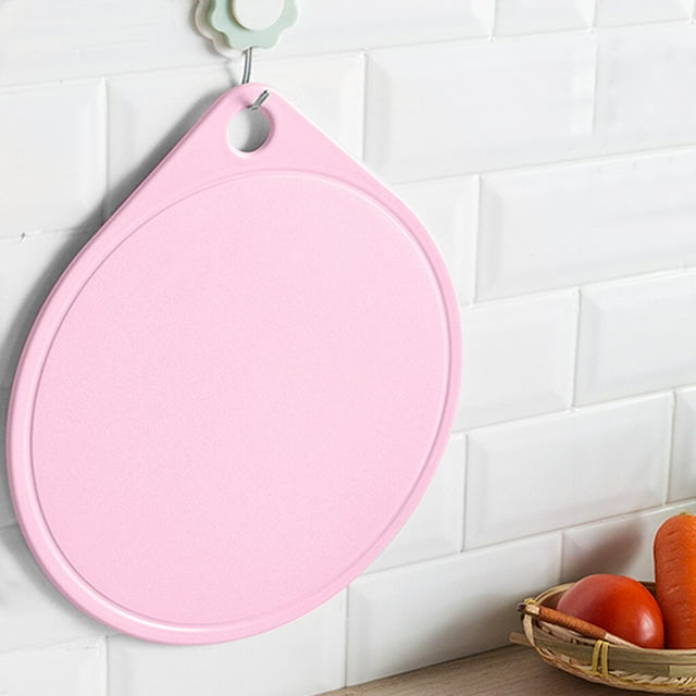 Chopping Board Plastic Kids Fruits Kindergarten Safe Vegetables slicing Board Kitchen Cooking Utensil, 126571, Pink