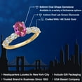 thumbnail image 2 of Gem Stone King 14K Two Tone Gold Pink Mystic Topaz and Lab Grown Diamond Engagement Ring for Women | 2.20 Cttw | Oval 8X6MM | Gemstone November Birthstone | Size 5, 2 of 6