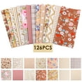 thumbnail image 6 of 126 Pcs Quilting Cotton Fabric Squares 5x5 Inch Precut Printed Charm Pack for Quilting Soft Quilting Fabric Floral Patchwork for DIY Sewing Crafts, 6 of 8