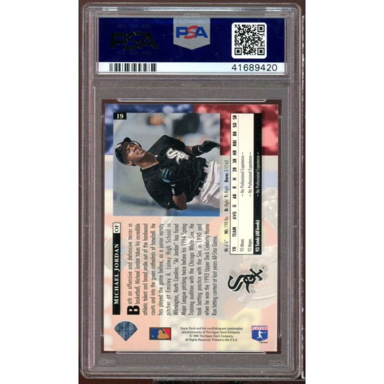 rare michael jordan baseball cards 1991 Upper Deck #SP1 Card, Professionally Graded PSA 9 Mint (Cert# 73914176), Authenticated Sports Memorabilia Card, Iconic Jordan Era Crossover : Collectibles & Fine Art Topps Baseball Rare Michael Jordan