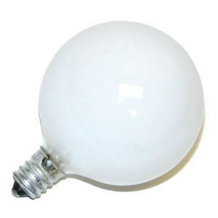 - 60G16WHF 60W G16 Globe 120V Candelabra Light Bulb, Matte White, 2-Inch diameter, 2 7/8-Inch MOL By Bulbrite