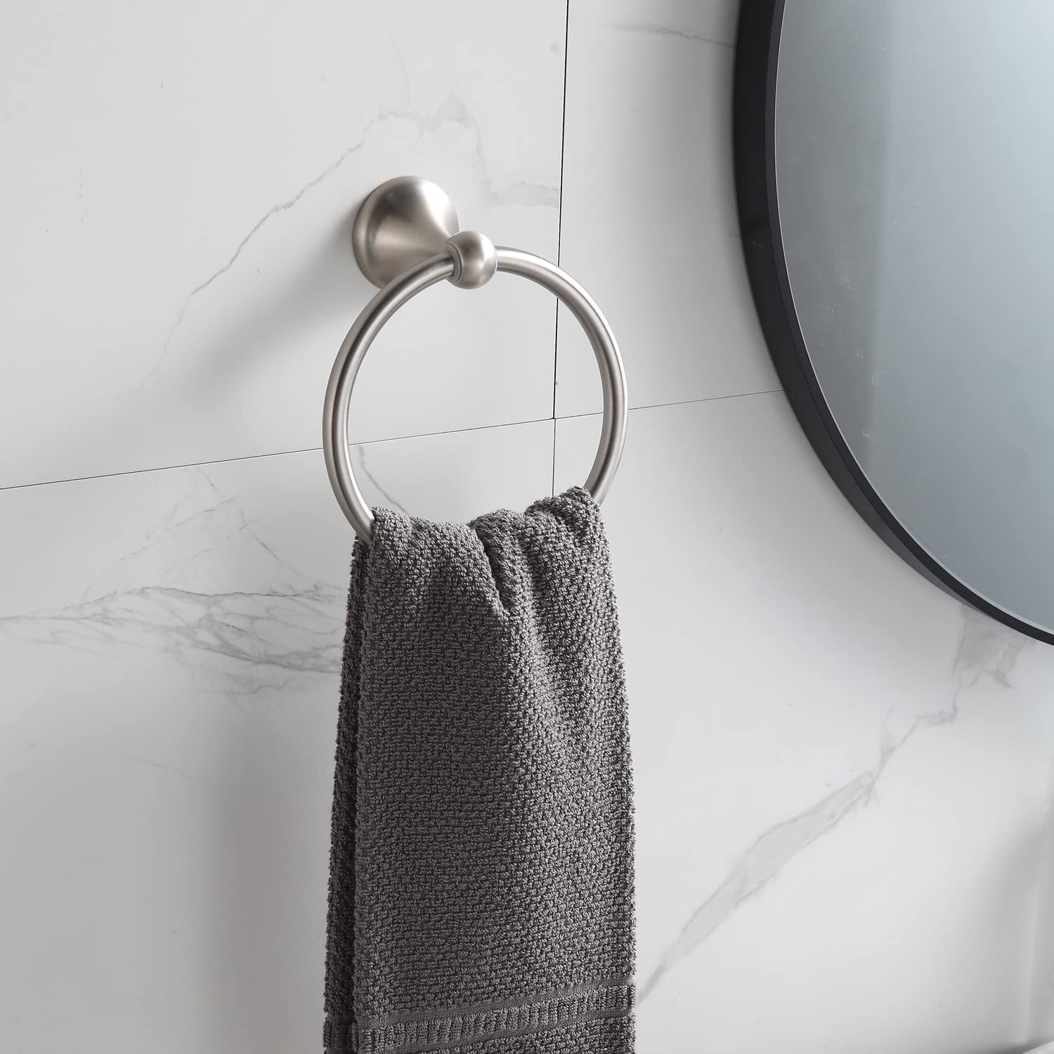 BGL Bathroom Accessory Set, Brushed Nickel Adjustable Expandable Towel Bar  4-Piece Bathroom Hardware Set Wall Mounted