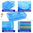 thumbnail image 4 of Plastic Pencil Box, Clear Pencil Box, Large Plastic Pencil Case Crayon Box, Colored Hard Pencil Case Organizer, Maker Organizer with Lid, Small Art Craft Storage Containers Pen Box, Blue, 4 of 7