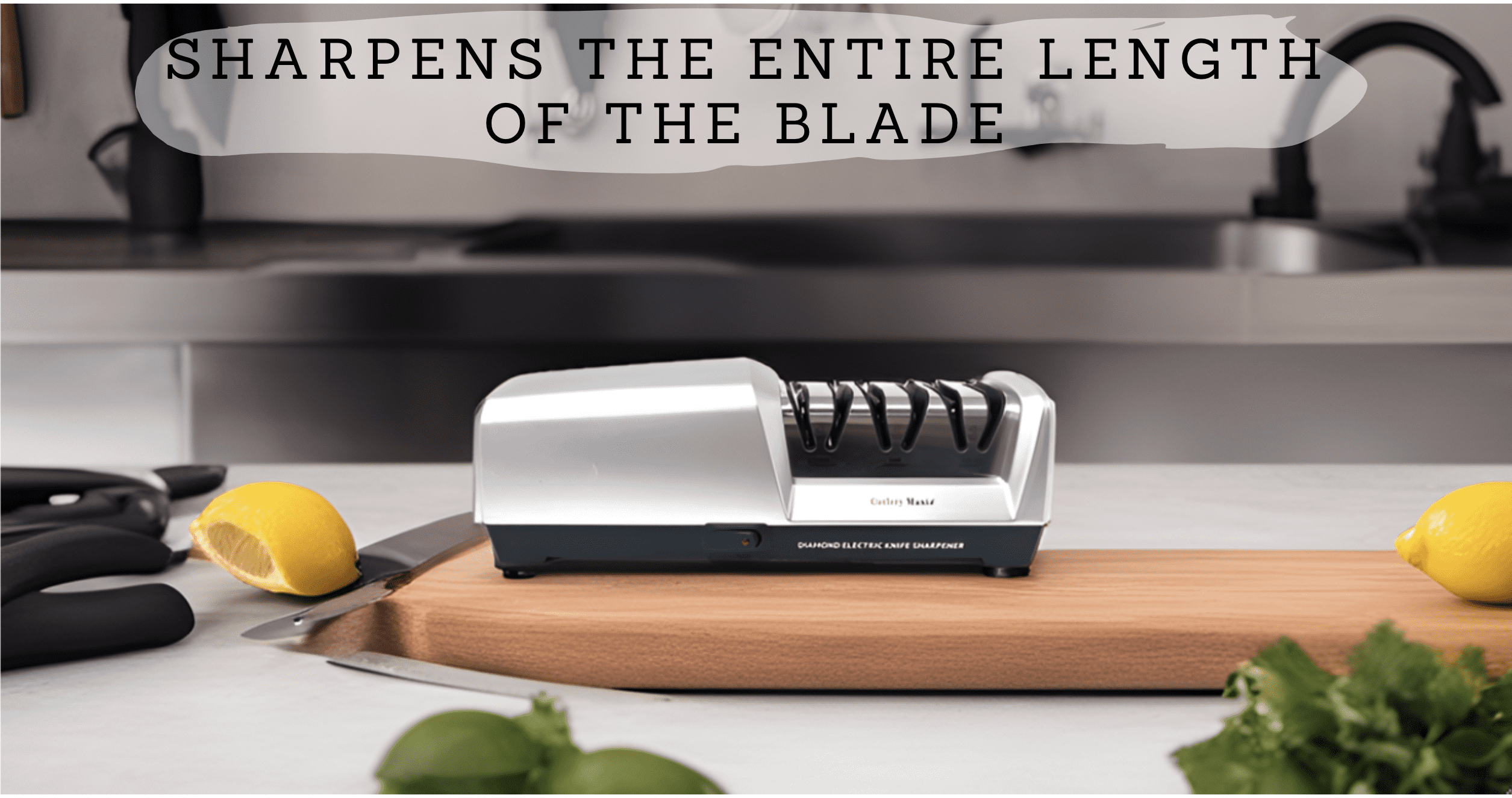 Cutlery Mania Electric Kitchen Knife Sharpener | 3 Stage Sharpening System with Diamond Abrasives | Effortless Precision Sharpening (Silver)